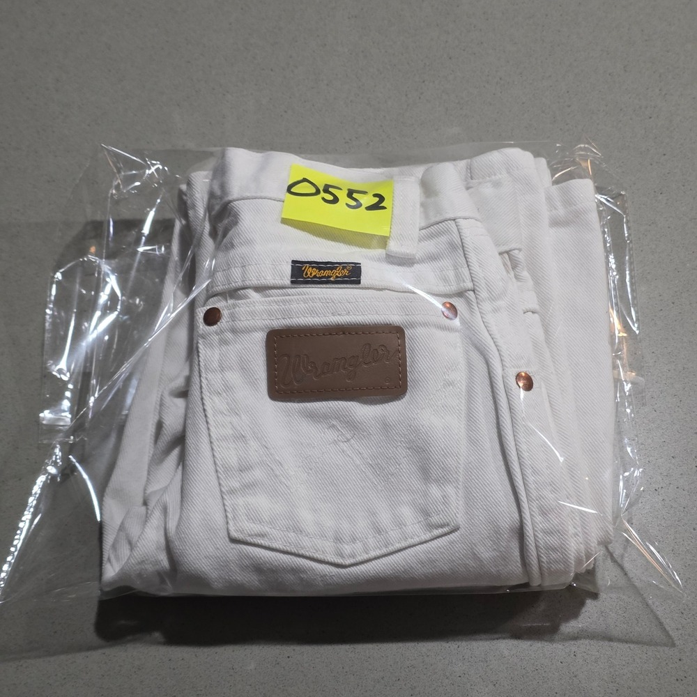 Wrangler Kids White Denim Straight Leg Jeans High Rise Western Pants 23x25 - Picture 10 of 10